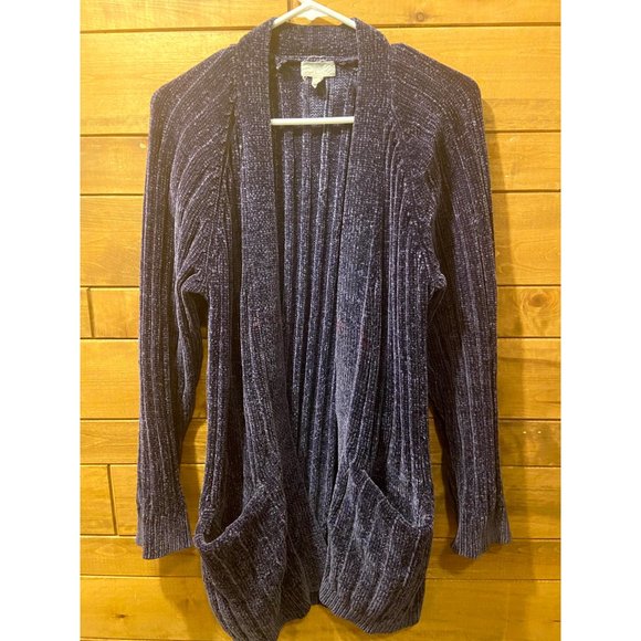 Purple Knit Velvet Cardigans - Picture 3 of 5